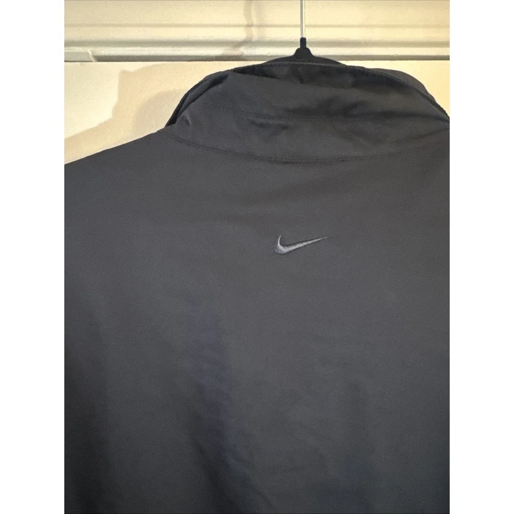 VTG Nike Golf Jacket XL Black Full Zip Y2K Windbreaker Shield Crest Embroidered